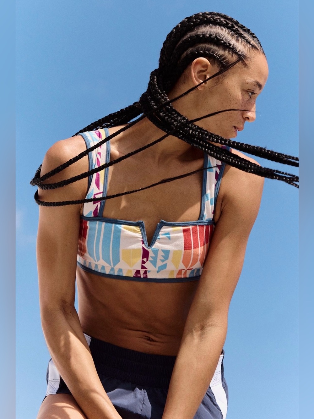 Free People Movement NWT Roll With It Printed Bra - Size Medium - Sports Bra